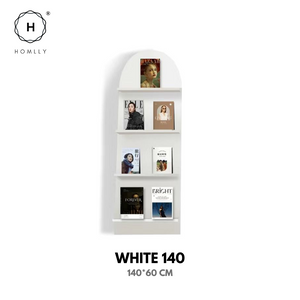 Homlly Nuii Mid-Century Solid Wood Standing Magazine Display Rack