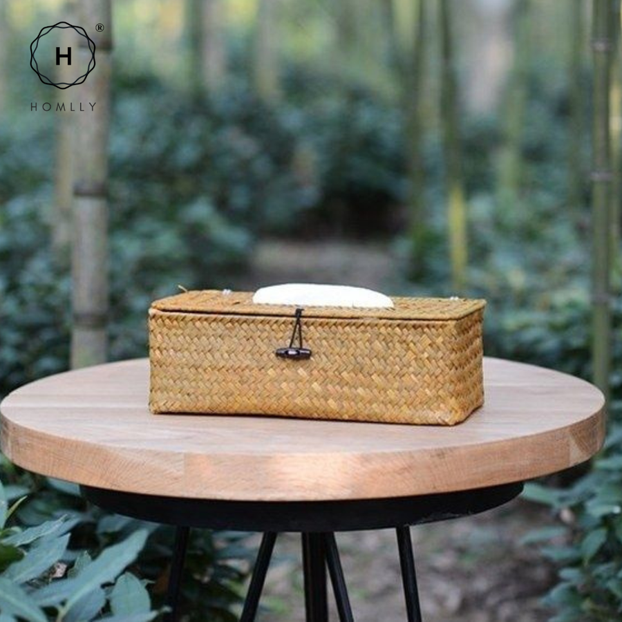 Homlly Rustic Woven Tissue Box Holder