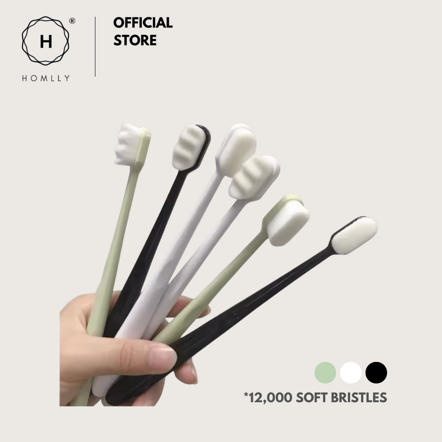 Homlly 12,000 Soft Ultra Fine Bristles Hypoallergenic Toothbrush (5pcs)