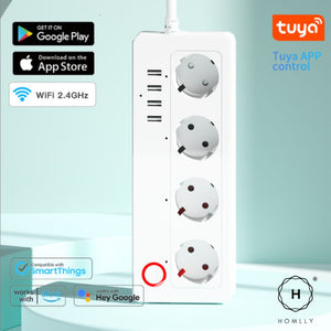 Homlly Smart WIFI Power Strip 4 AC Outlets  4 USB Ports