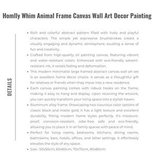 Homlly Whim Animal Frame Canvas Wall Art Decor Painting
