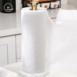 Homlly Keii Gold Marble Paper Towel Stand Holder