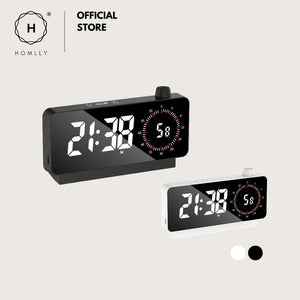 Homlly Mirror LED Digital Alarm Clock Rechargeable Temperature Date Countdown Table Clock Night Mode