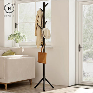 Homlly Ika Wooden Clothes Coat Rack