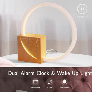 Homlly Sunrise Digital Alarm Clock with Relaxation Music, Warm Night Light & USB Charger