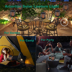 Homlly Outdoor Solar Lantern Lamp (Real Flame mode)