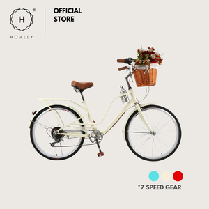 Homlly Tomo 24" Retro Vintage Bicycle (7 Speed Gear)