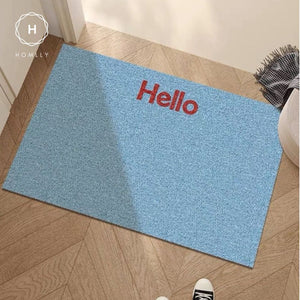 Homlly Hello Washable Non-Slip Coil Soft Entrance Door Mat