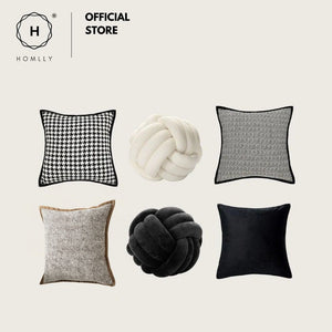 Homlly Houndstooth Decorative Pillow Cushion Covers (Set B)