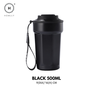 Homlly Dolii Insulated Vacuum Stainless Steel Thermal Travel Coffee Mug with Leakproof Lid (500ml)