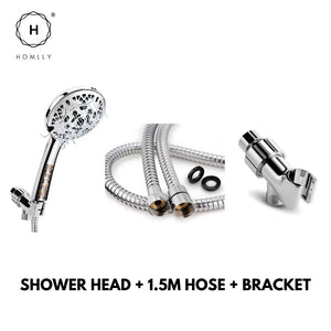 Homlly 10 Spray Modes High Pressure Handheld Shower Head with Filter, Hose & Bracket