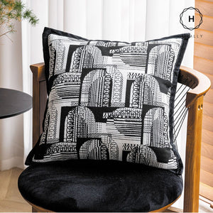 Homlly Monochrome Geotric Decorative Pillow Cushion Cover