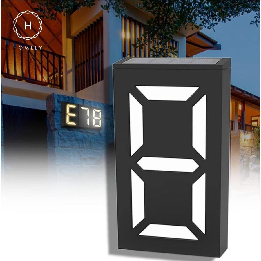 Homlly Solar LED Lighted House Door Number Sign Lamp