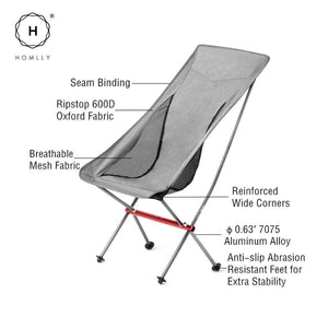 Homlly Ultralight Portable Outdoor Camping Folding Chair