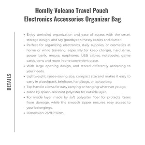 Homlly Volcano Travel Pouch Electronics Accessories Organizer Bag