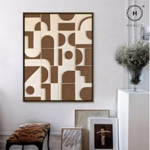 Homlly Tactii Carved Abstract Hand-painted Wall Art Painting