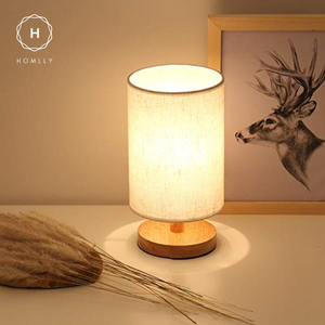 Homlly Minimalist Solid Wood Nightstand Lamp