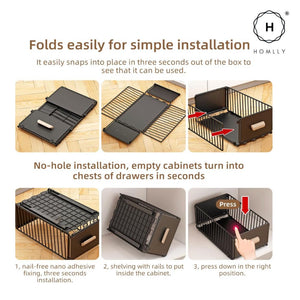 Homlly Todii Pull Out Kitchen Cabinet Organizer Tray