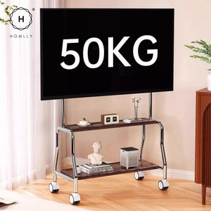 Homlly Portable Height Adjustable Tripod TV Mobile Stand on Wheels