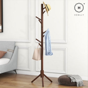 Homlly Ika Wooden Clothes Coat Rack