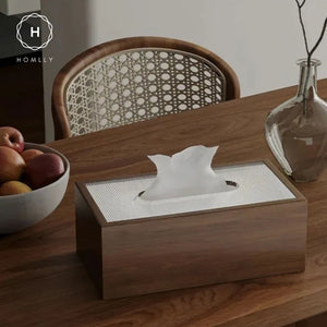 Homlly Wooden Mesh Tissue Box