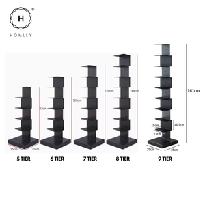 Homlly Sedii Invisible Vertical Standing Tower Rack Book Shelf
