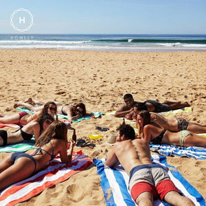 Homlly Classic Stripe Microfiber Quick Dry Sand Beach Travel Yoga Towel