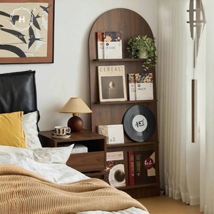 Homlly Nuii Mid-Century Solid Wood Standing Magazine Display Rack