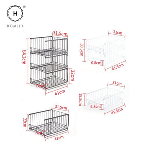 Homlly Sliding Stackable Collaspible Closet Organizers Drawer Storage Shelves Basket