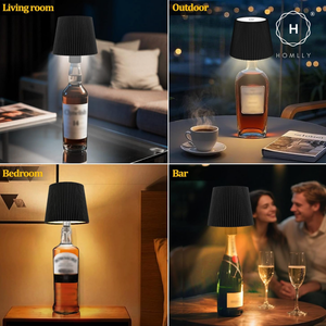 Homlly Touch Control 3 Colors RGB Stepless Dimmable LED Wireless Bottle Lamp Shade