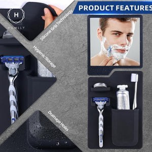 Homlly Silicone Shower Mirror and Razor ToothBrush Holder