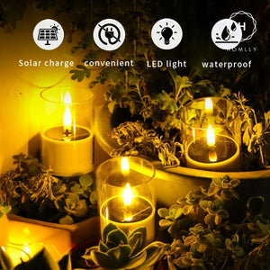 Homlly Solar Candle Tea Light Waterproof