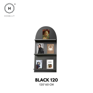 Homlly Nuii Mid-Century Solid Wood Standing Magazine Display Rack
