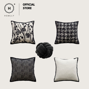 Homlly Black Monochrome  Decorative Pillow Cushion Cover