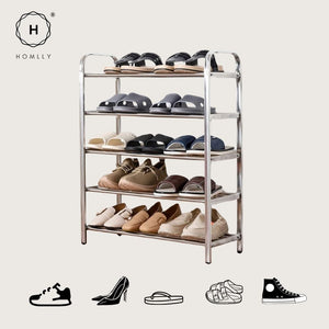 Homlly Tonii Stainless Steel  Shoe Rack (3/4/5/6 Tier)