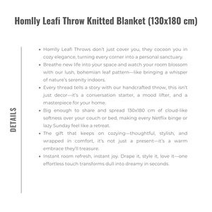 Homlly Leafi Throw Knitted Blanket (130x180 cm)