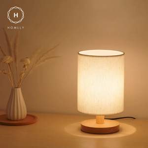 Homlly Minimalist Solid Wood Nightstand Lamp