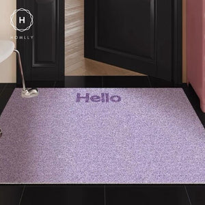 Homlly Hello Washable Non-Slip Coil Soft Entrance Door Mat