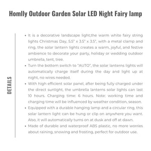 Homlly Outdoor Garden Solar LED Night Fairy lamp