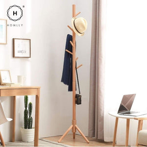 Homlly Ika Wooden Clothes Coat Rack