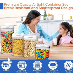 Homlly BPA Free Air tight Plastic Food Storage Cereal Containers (7 pieces)