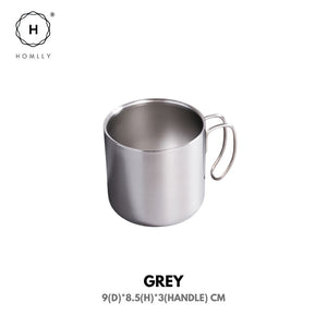 Homlly Tonii Industrial Stainless Steel Coffee Mug Cup (400ml)