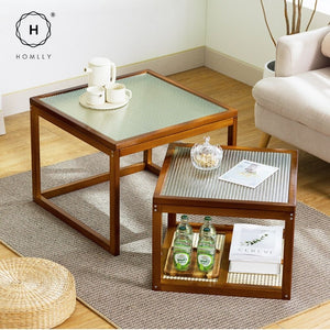 Homlly ika Nesting Living Room Coffee Side Table (Expandable)