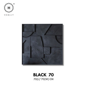 Homlly Black Osloo 3D Textured Framed Abstract Wall Art Painting