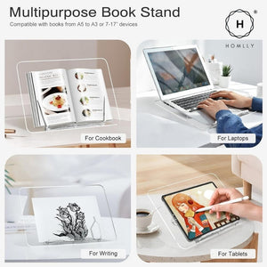 Homlly Multiple Purpose Book, Laptop, Ipad Stand
