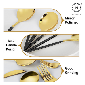Homlly 24 Piece Stainless Steel Flatware Silverware Cutlery Set