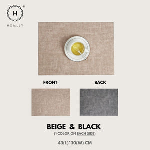 Homlly Monii Double Color Leather Waterproof Heat Resistance Table Placemats