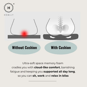 Homlly Memory Foam Ice Silk Cooling Seat Cushion