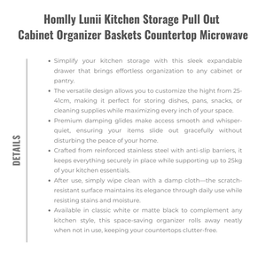 Homlly Nolten Kitchen Storage Pull Out Cabinet Organizer Baskets Countertop Microwave