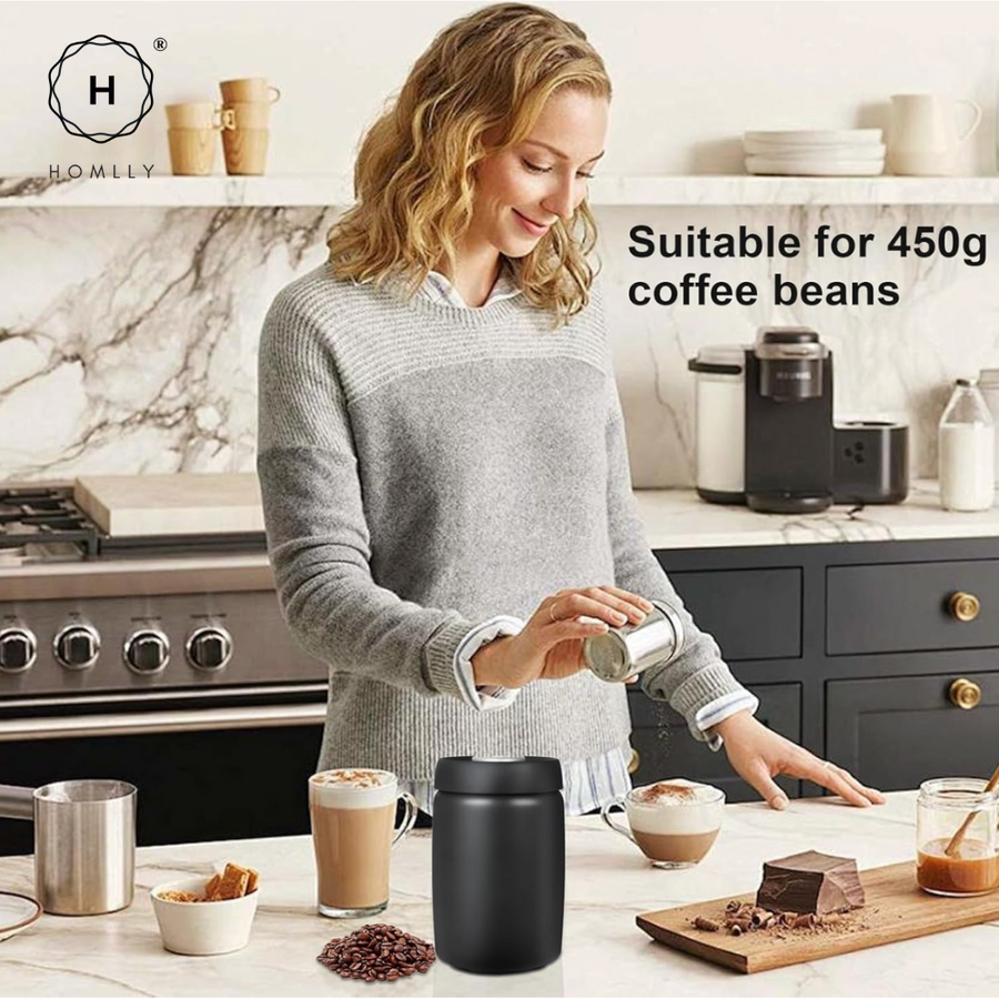 Homlly Luft Food Coffee Storage Vacuum Stainless Steel Canister Container with Airtight Lid